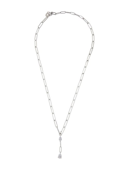 CZ by Kenneth Jay Lane Cubic Zirconia Teardrop Y Pendant Necklace