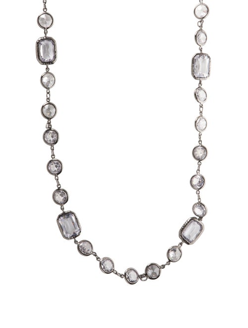 CZ by Kenneth Jay Lane Cubic Zirconia Long Station Necklace