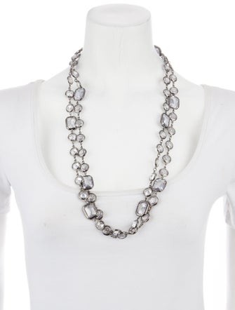 CZ by Kenneth Jay Lane Cubic Zirconia Long Station Necklace