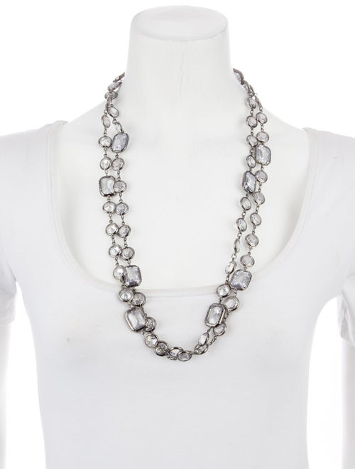 CZ by Kenneth Jay Lane Cubic Zirconia Long Station Necklace