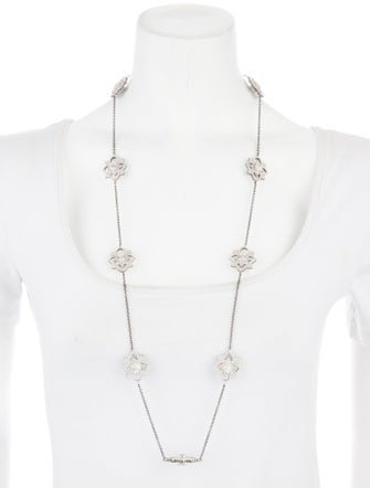 CZ by Kenneth Jay Lane Cubic Zirconia Flower Station Necklace