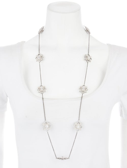 CZ by Kenneth Jay Lane Cubic Zirconia Flower Station Necklace