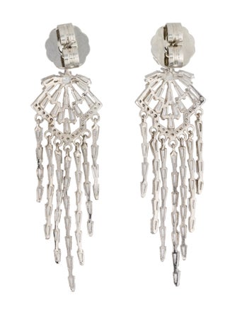 CZ by Kenneth Jay Lane Cubic Zirconia Ornate Fringe Earrings