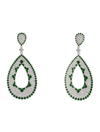 CZ by Kenneth Jay Lane Cubic Zirconia & Enamel Drop Earrings