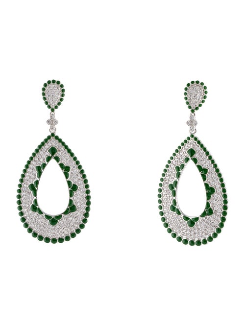 CZ by Kenneth Jay Lane Cubic Zirconia & Enamel Drop Earrings