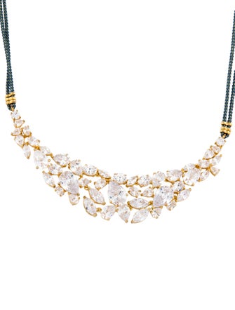 CZ by Kenneth Jay Lane Pearl & Cubic Zirconia Adjustable Collar Necklace
