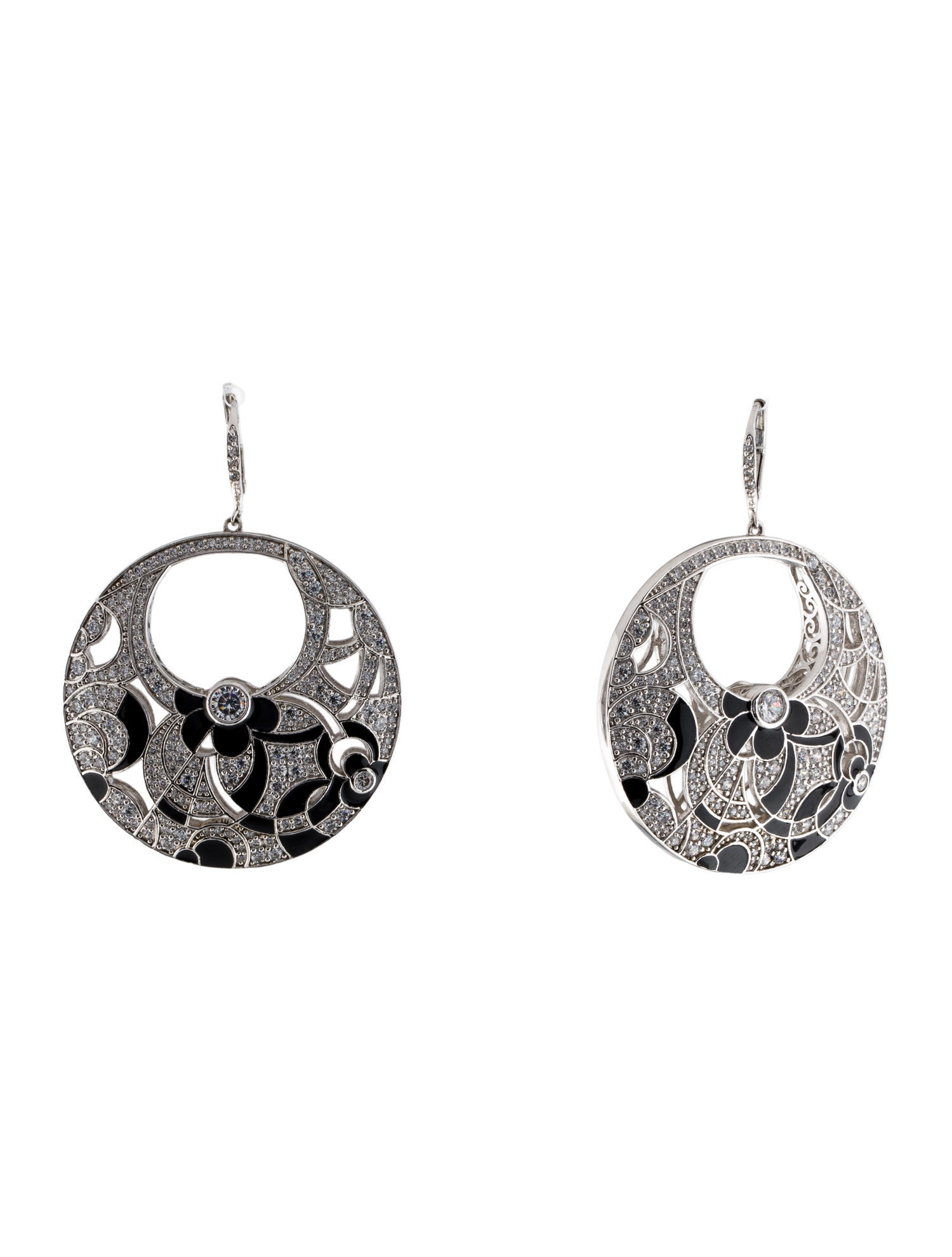 CZ by Kenneth Jay Lane Cubic Zirconia & Enamel Drop Earrings