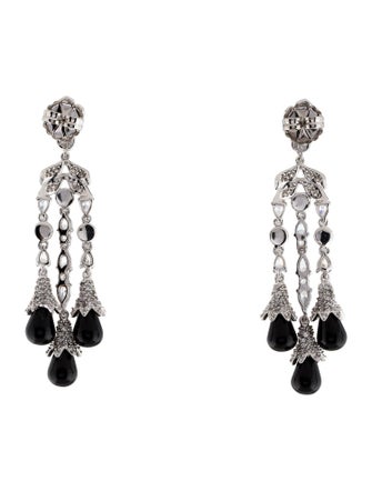 CZ by Kenneth Jay Lane Cubic Zirconia & Resin Chandelier Earrings
