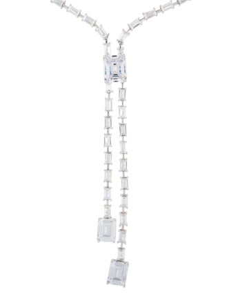 CZ by Kenneth Jay Lane Cubic Zirconia Lavalier Necklace