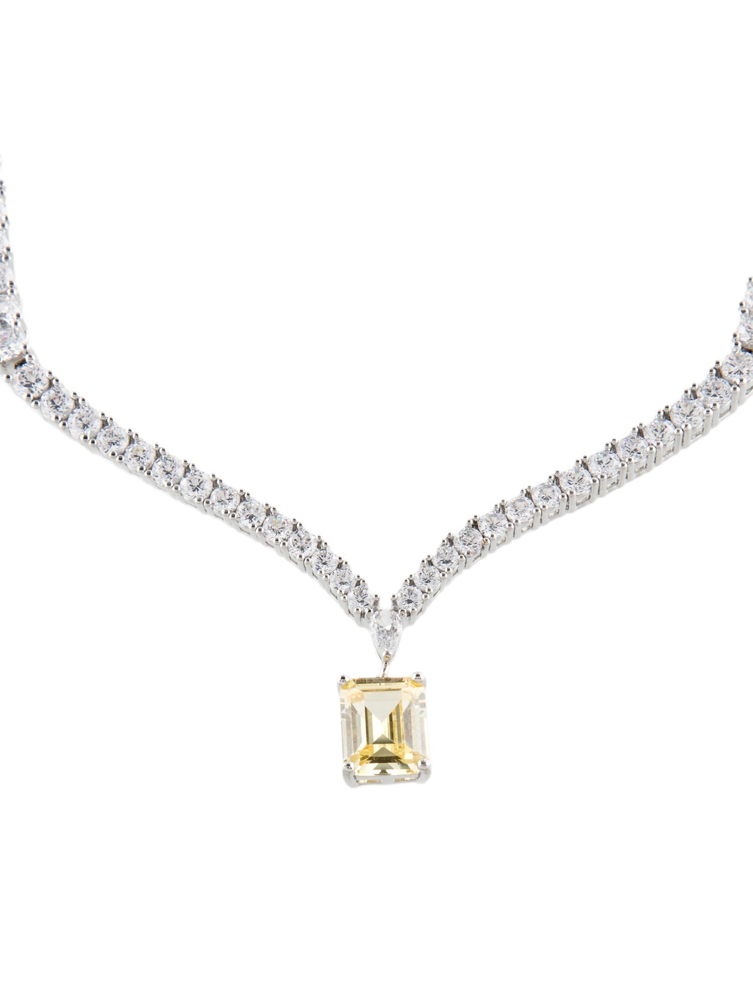 CZ by Kenneth Jay Lane Cubic Zirconia Collar Pendant Necklace