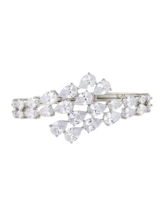 CZ by Kenneth Jay Lane Cubic Zirconia Pear Wrap Cuff Bracelet