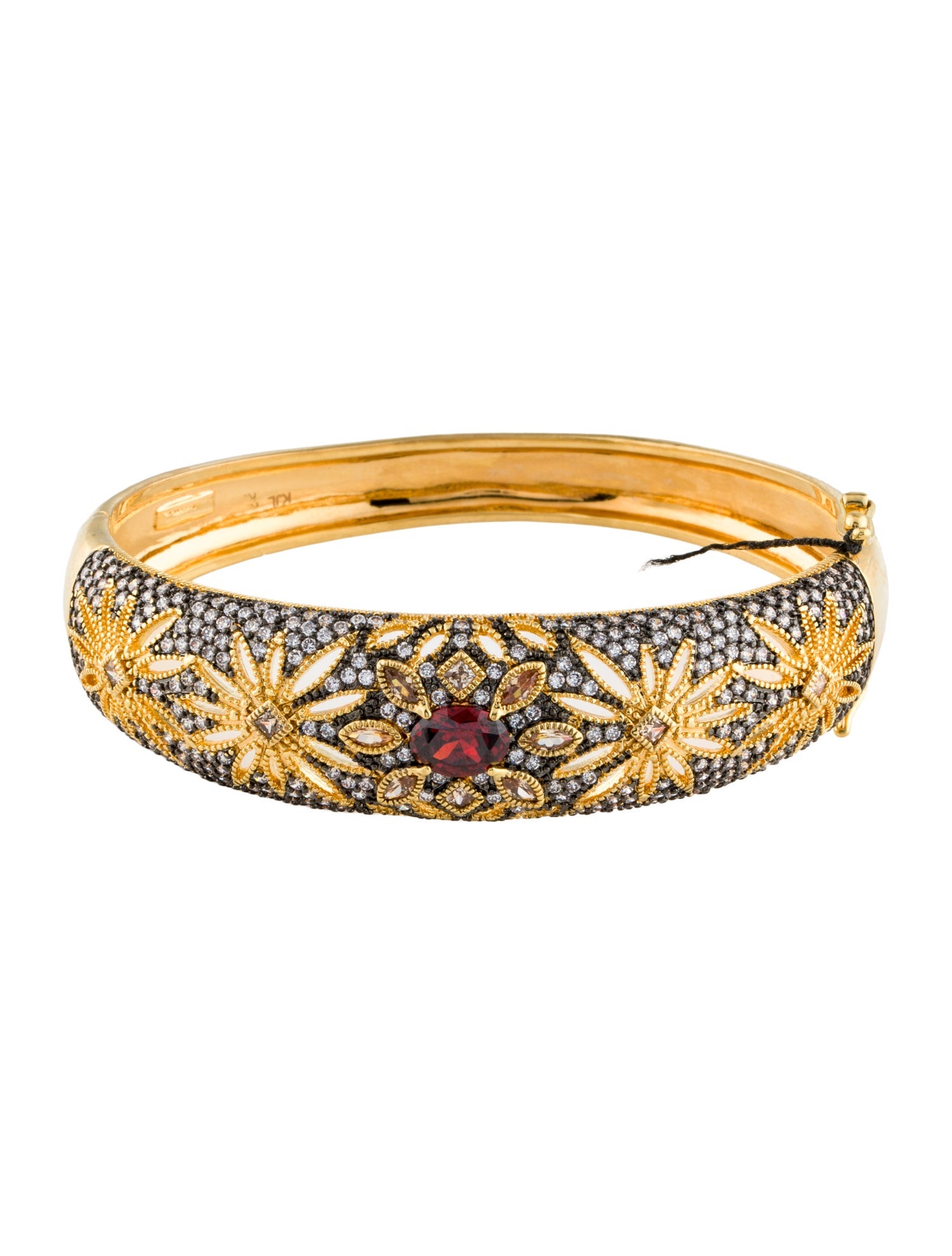 CZ by Kenneth Jay Lane Cubic Zirconia Hinged Bangle Bracelet