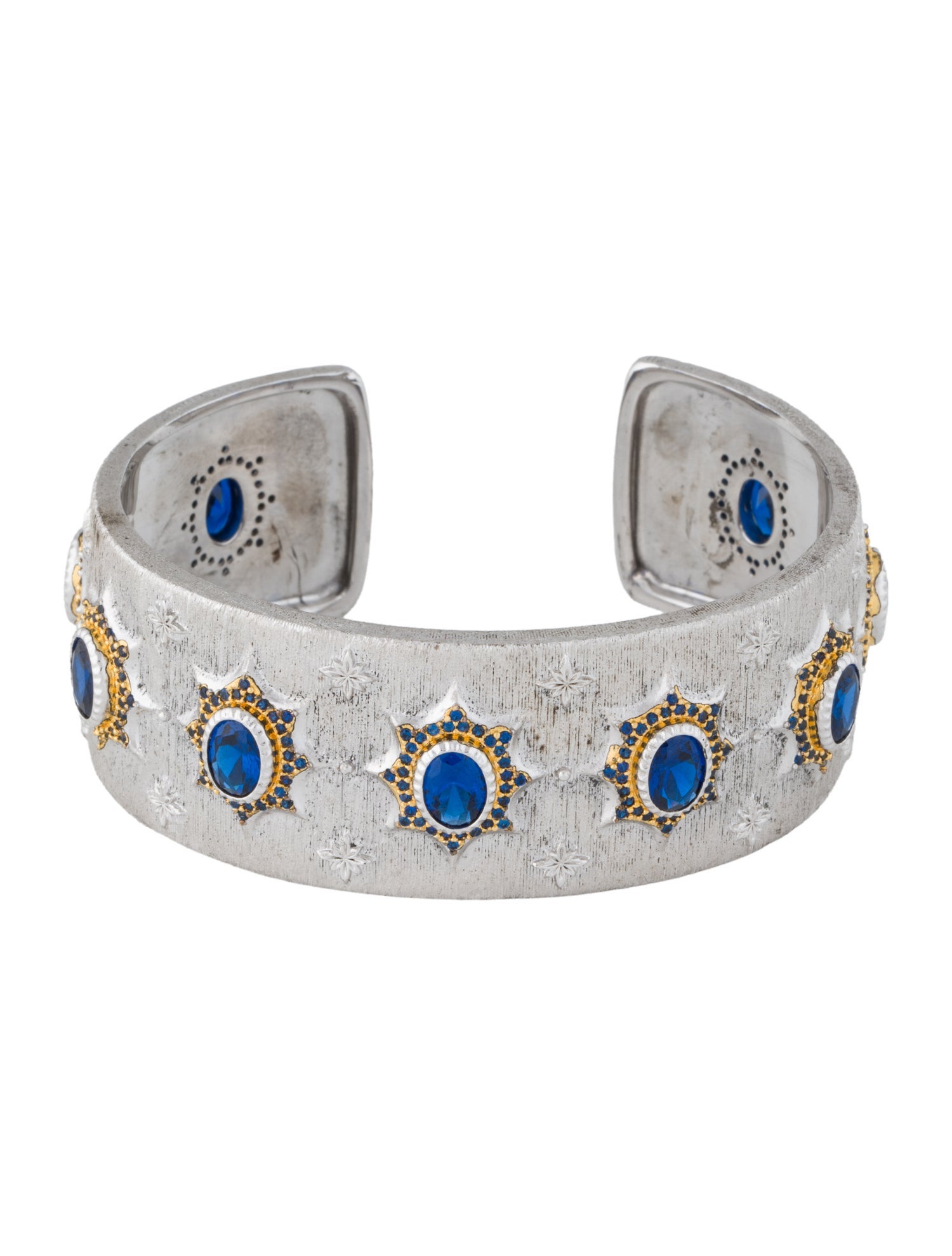 CZ by Kenneth Jay Lane Two-Tone Cubic Zirconia Cuff Bracelet