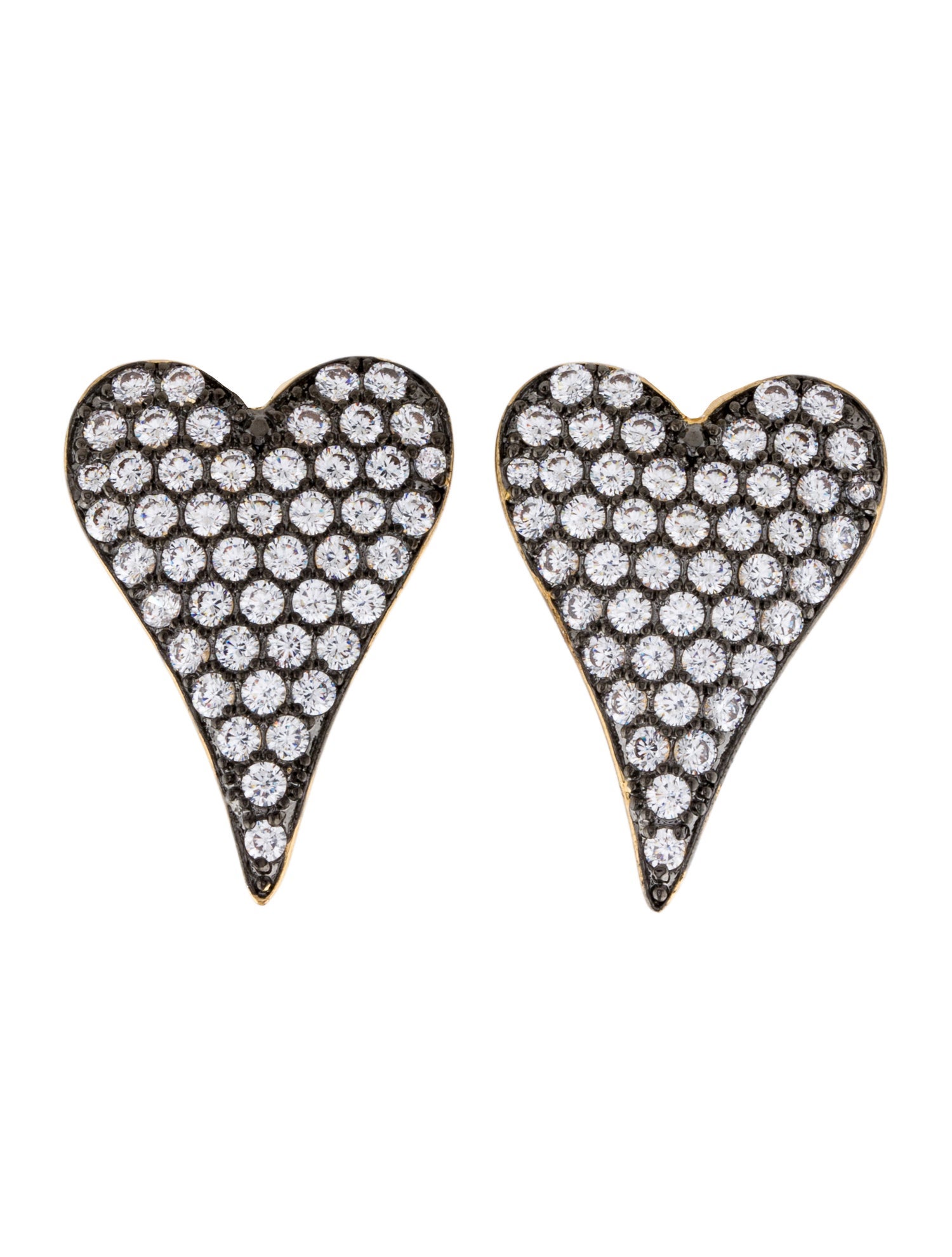 CZ by Kenneth Jay Lane Cubic Zirconia Heart Stud Earrings