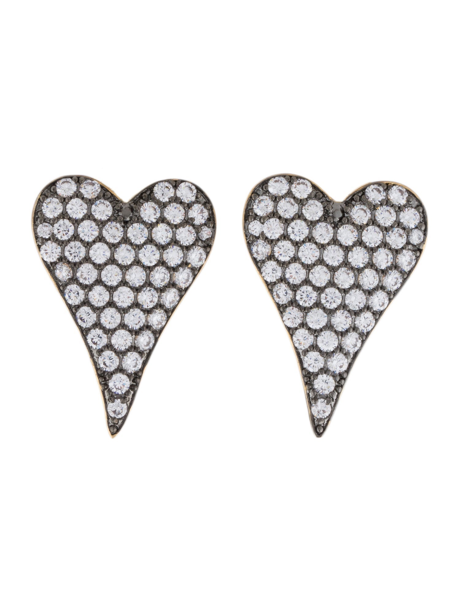 CZ by Kenneth Jay Lane Cubic Zirconia Heart Stud Earrings