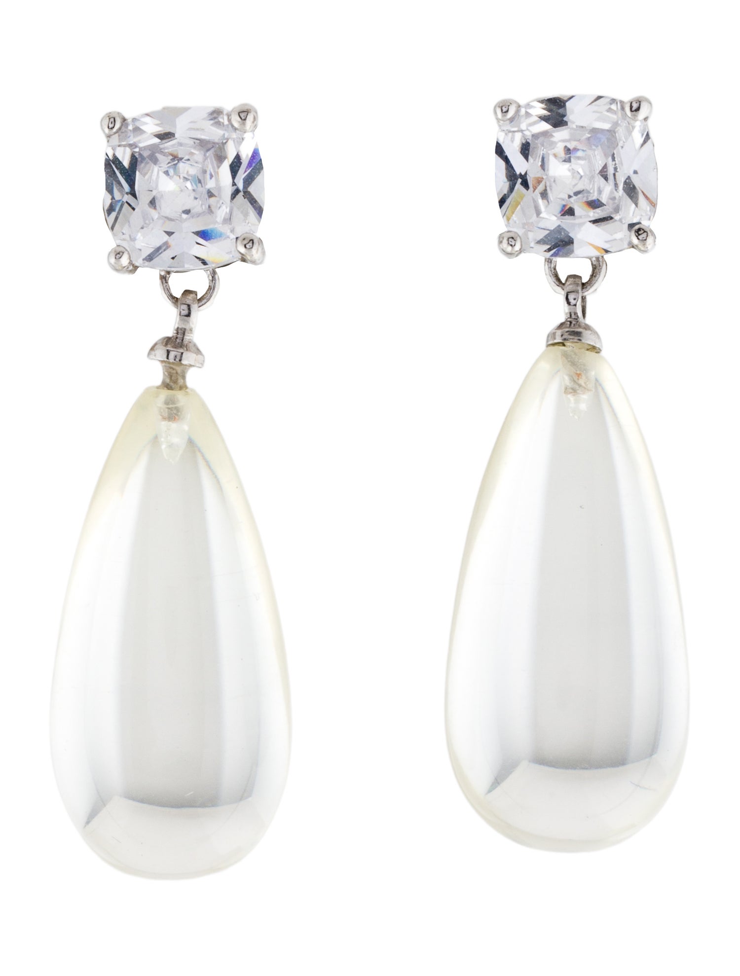CZ by Kenneth Jay Lane Cubic Zirconia & Resin Drop Earrings