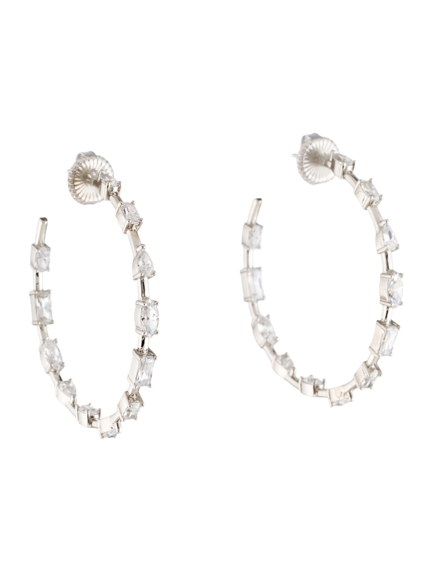 CZ by Kenneth Jay Lane Cubic Zirconia Hoop Earrings