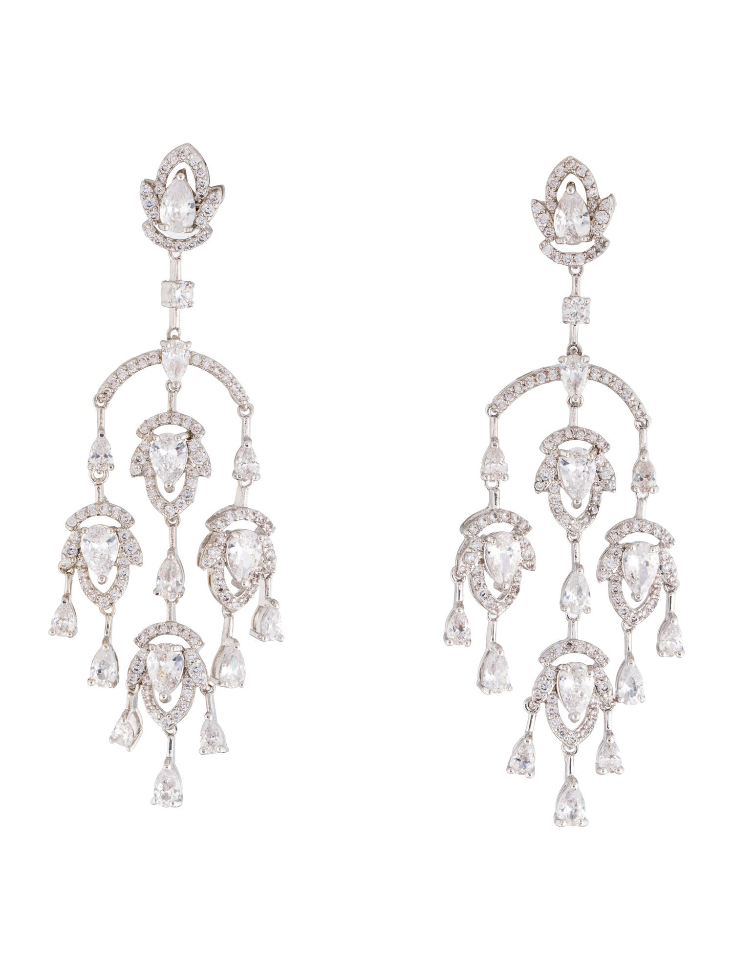 CZ by Kenneth Jay Lane Cubic Zirconia Chandelier Earrings