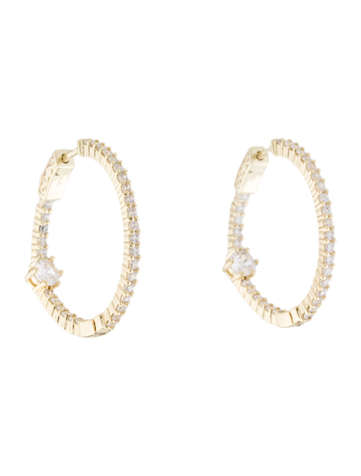 CZ by Kenneth Jay Lane Cubic Zirconia Hoop Earrings