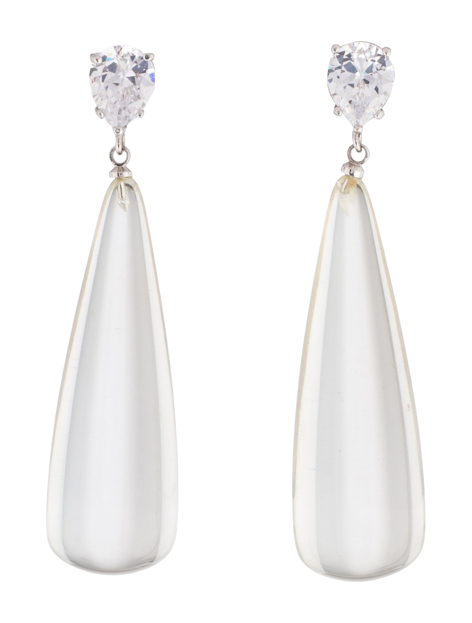 CZ by Kenneth Jay Lane Cubic Zirconia & Lucite Drop Earrings