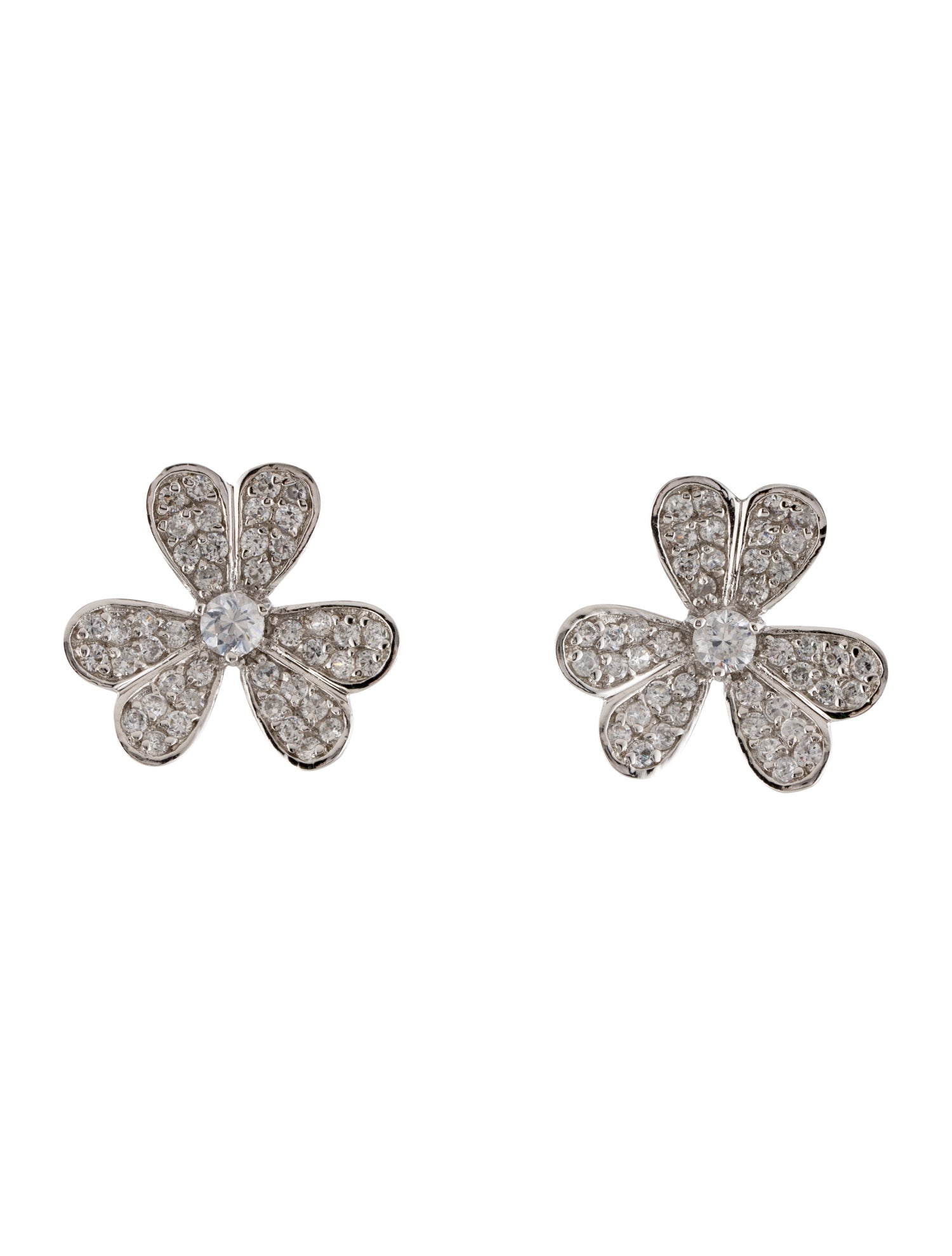 CZ by Kenneth Jay Lane Cubic Zirconia Floral Stud Earrings