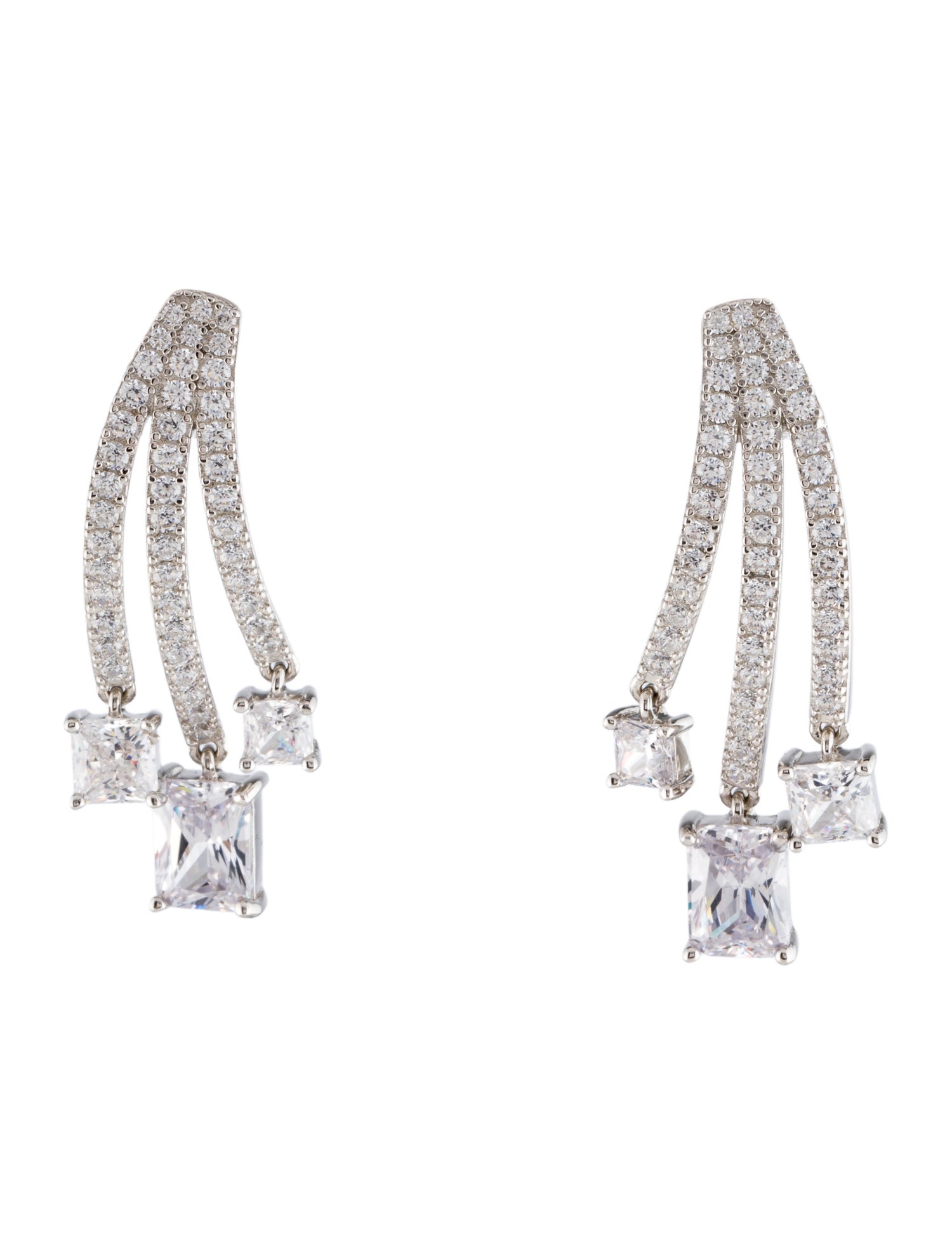CZ by Kenneth Jay Lane Cubic Zirconia Multi Shape Drop Earrings