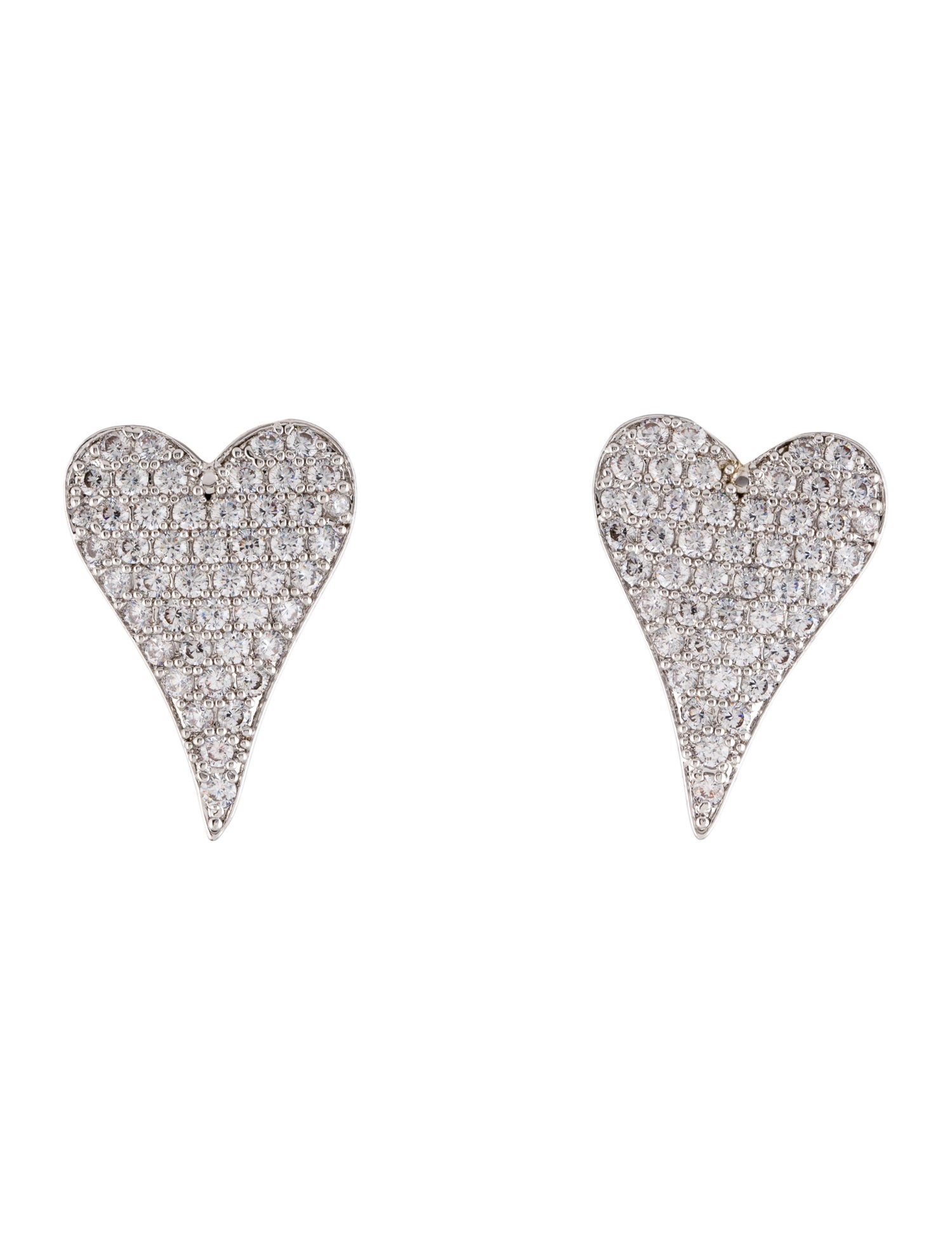 CZ by Kenneth Jay Lane Cubic Zirconia Elongated Heart Stud Earrings