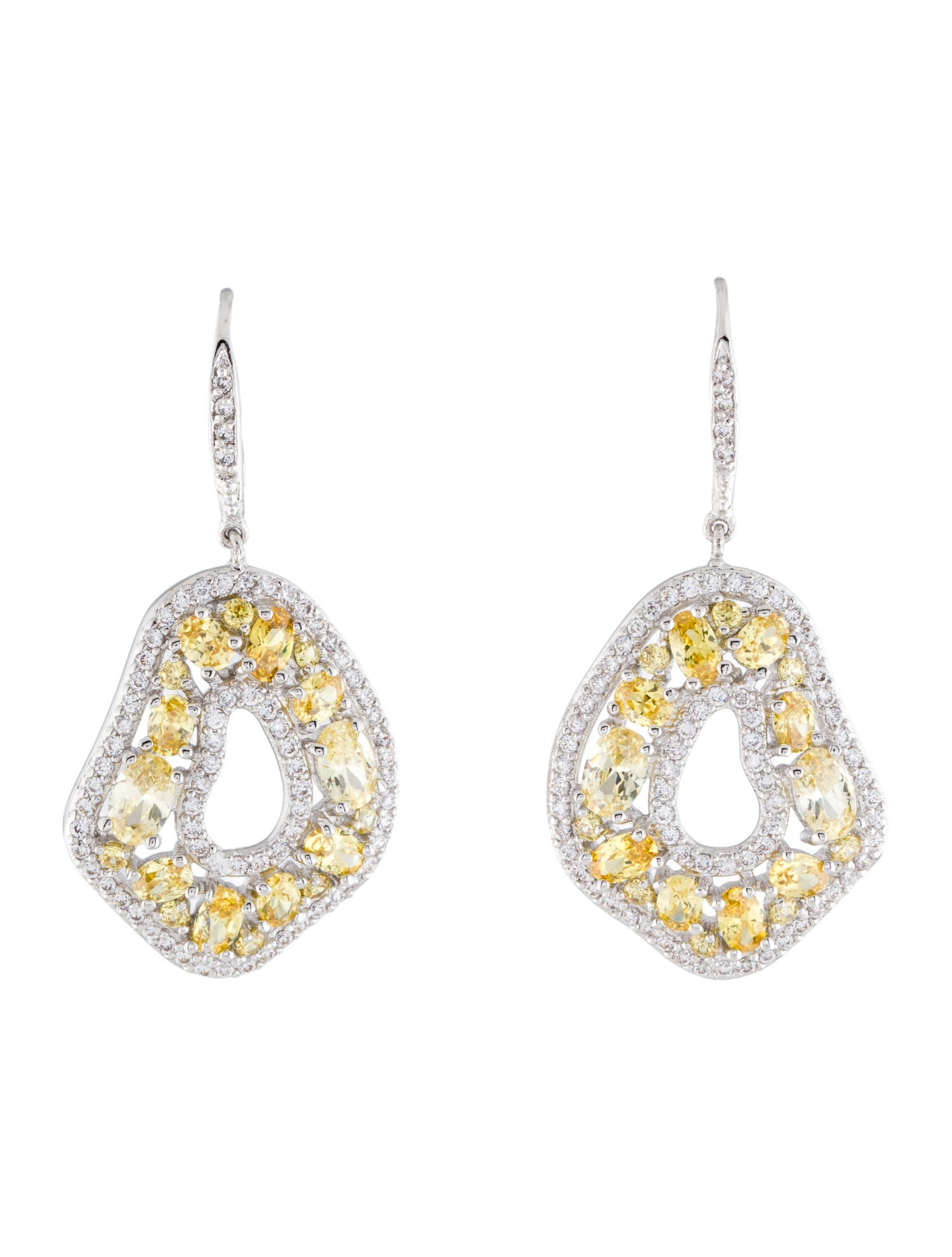 CZ by Kenneth Jay Lane Cubic Zirconia Multi Shape Drop Earrings