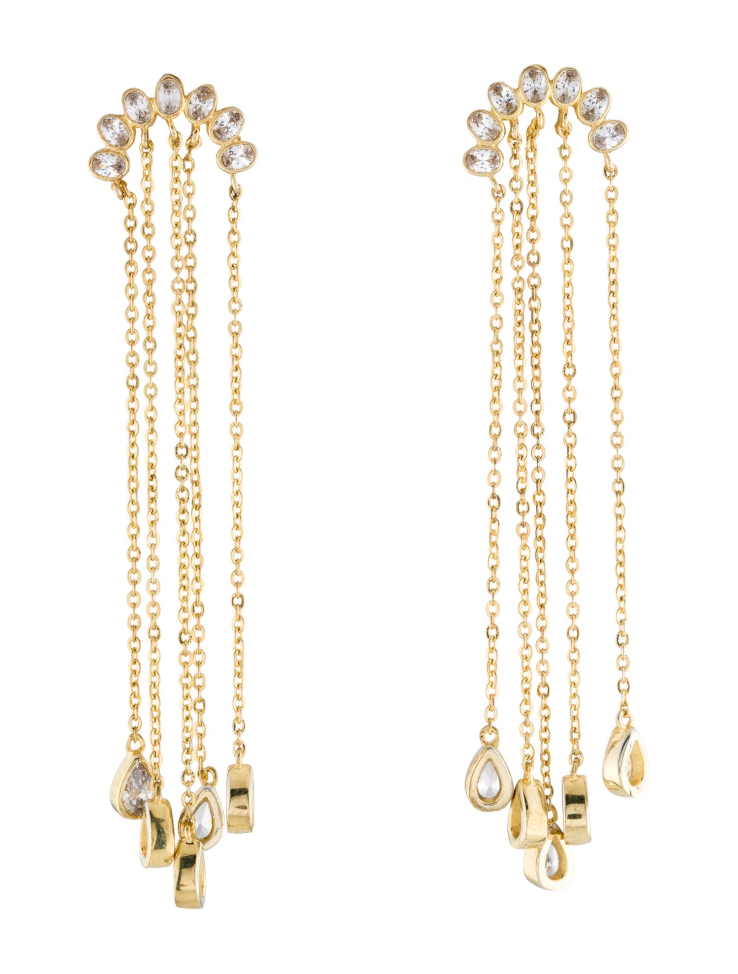 CZ by Kenneth Jay Lane Cubic Zirconia Fringe Drop Earrings