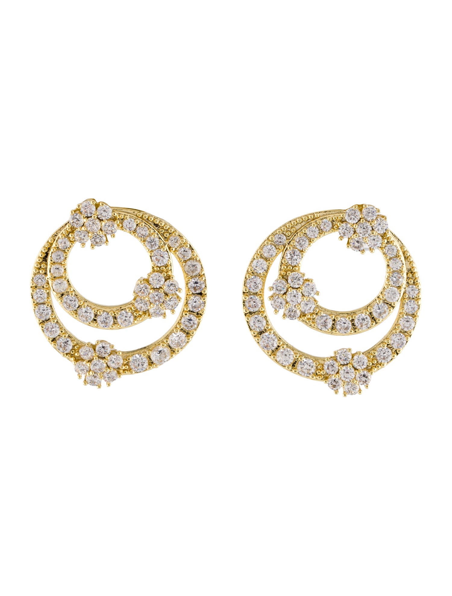 CZ by Kenneth Jay Lane Cubic Zirconia Double Circle Drop Earrings