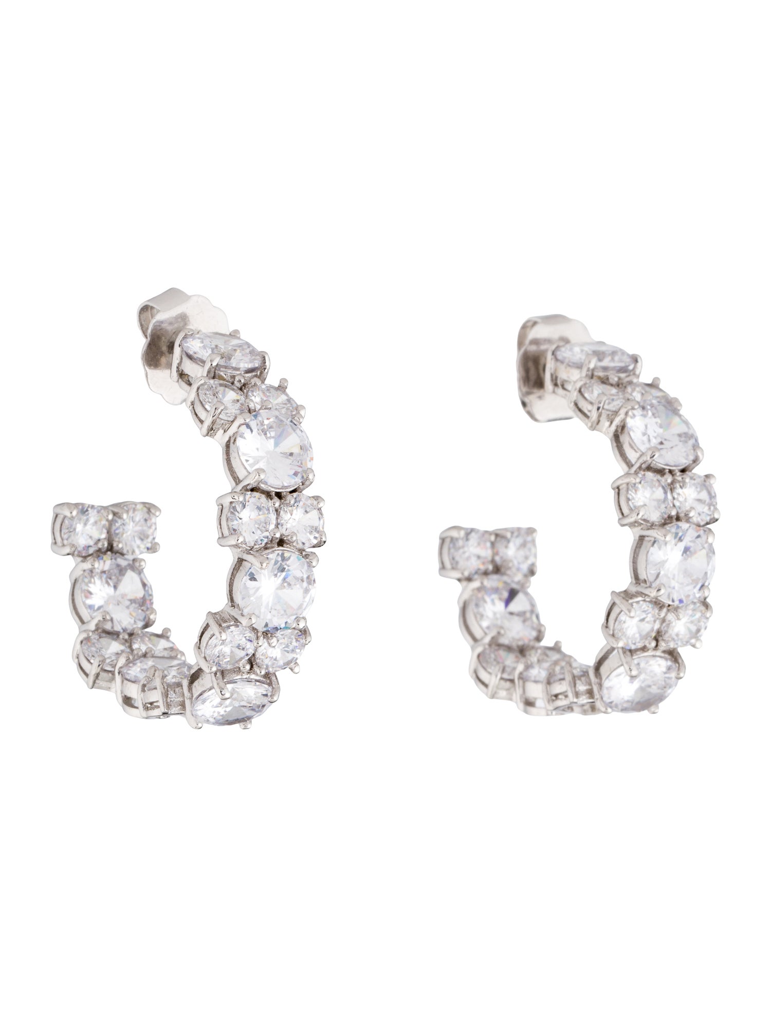 CZ by Kenneth Jay Lane Round Cubic Zirconia Inside Out Statement Hoop Earrings