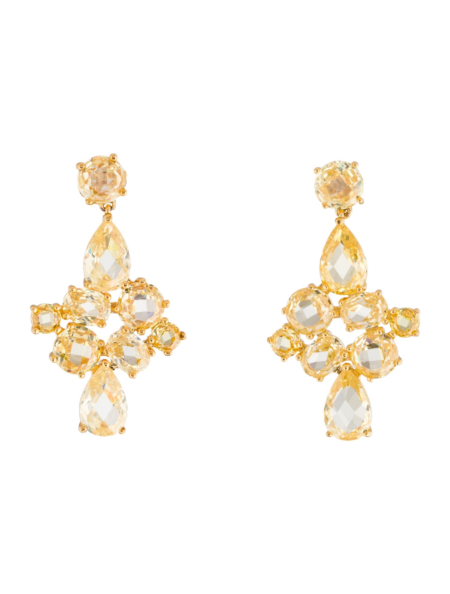 CZ by Kenneth Jay Lane Cubic Zirconia Cluster Drop Earrings