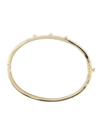 CZ by Kenneth Jay Lane Cubic Zirconia Marquis Station Hinged Bangle Bracelet