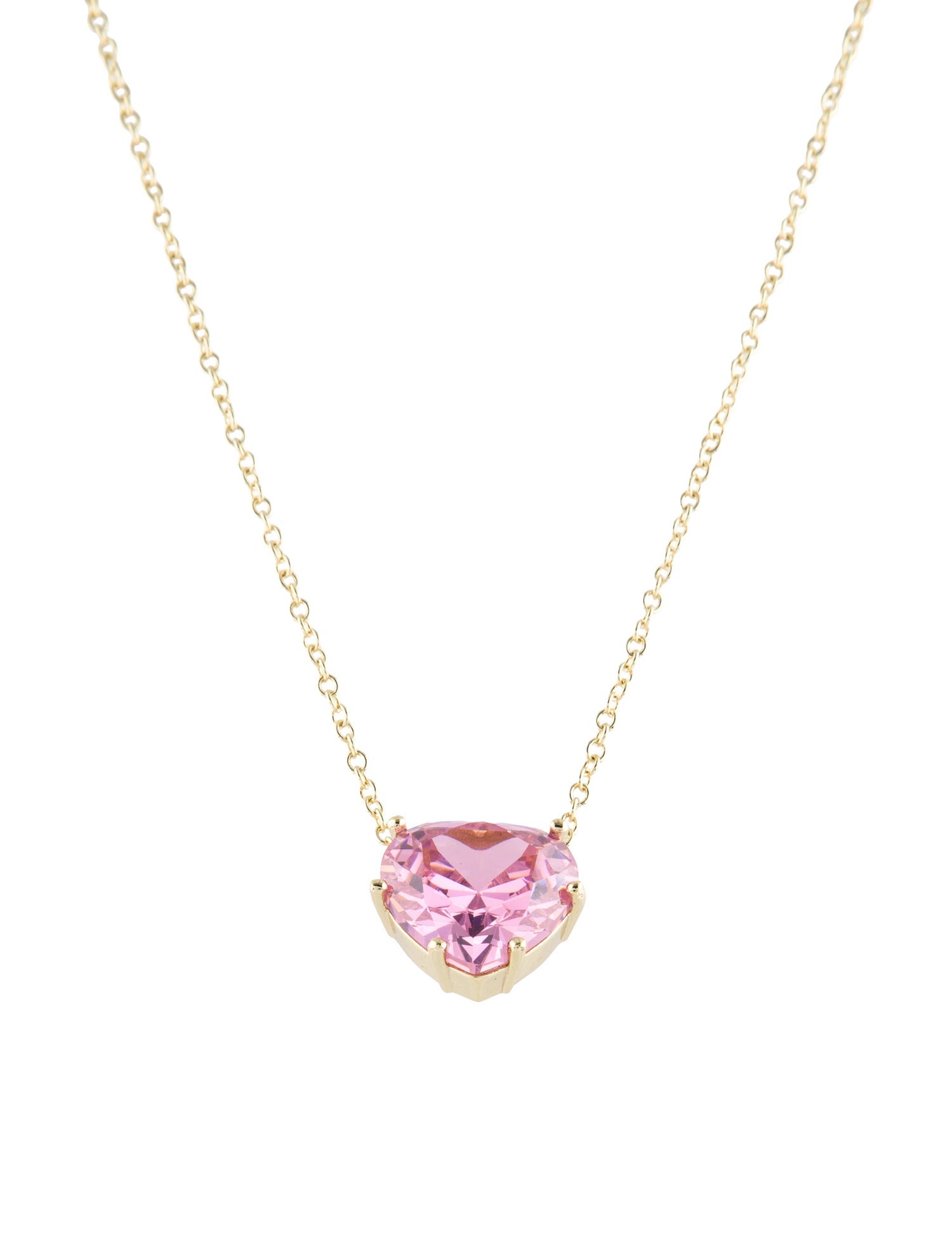 CZ by Kenneth Jay Lane Cubic Zirconia Heart Pendant Chain Necklace