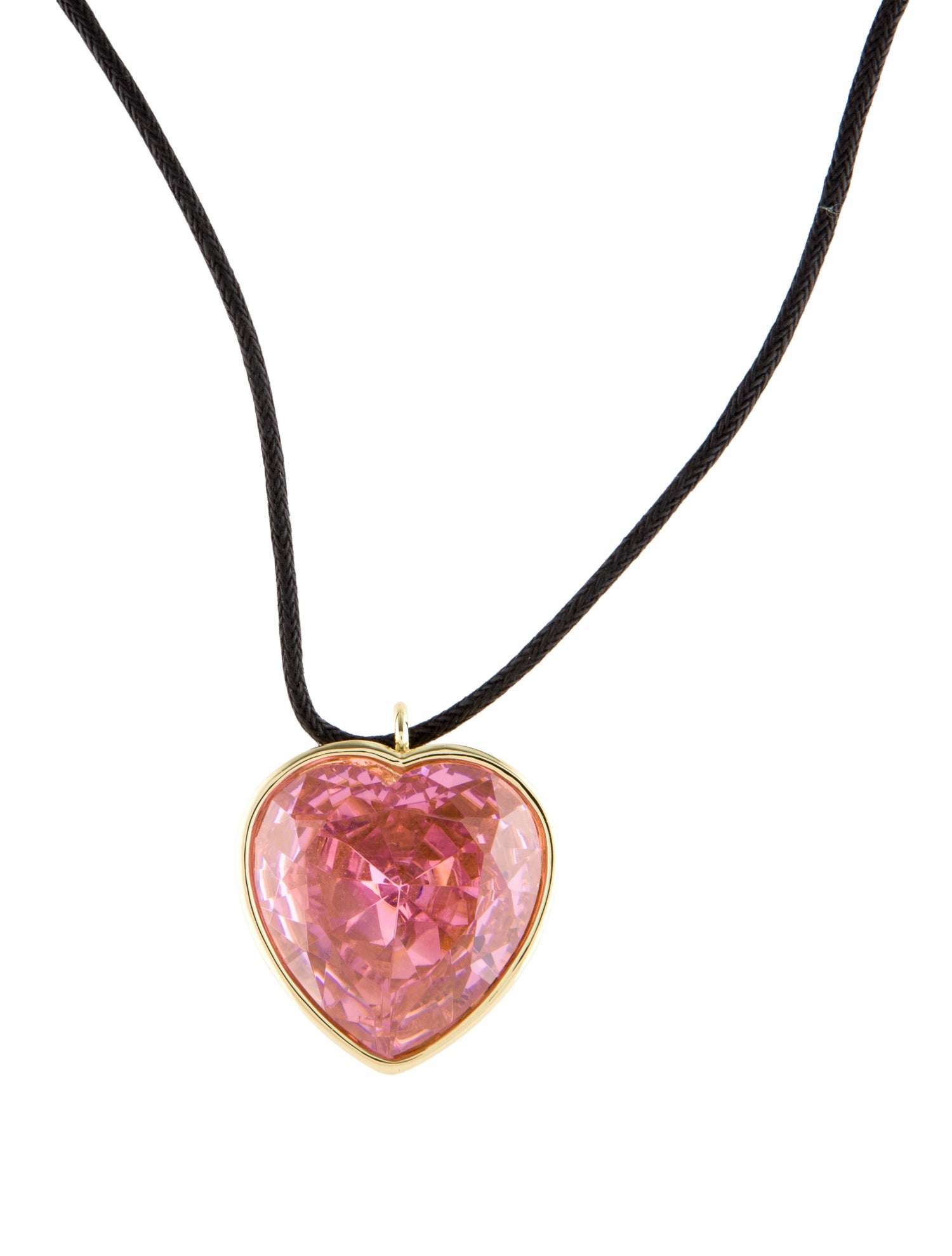 CZ by Kenneth Jay Lane Cubic Zirconia Heart Pendant Cord Necklace