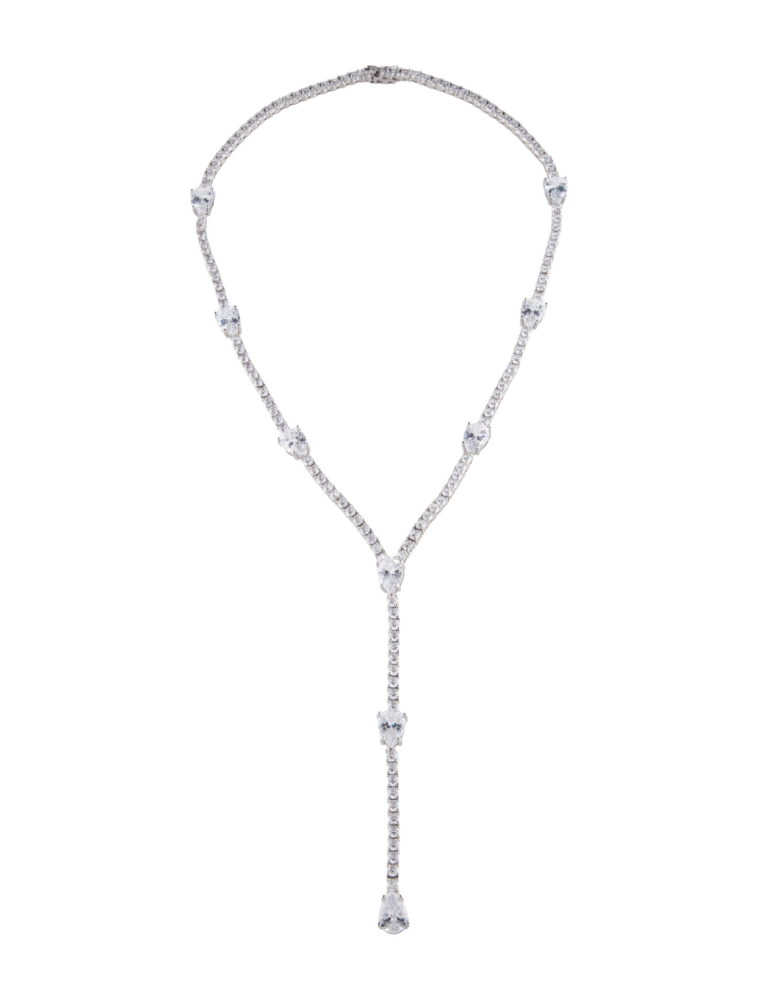 CZ by Kenneth Jay Lane Cubic Zirconia Station Pear Lavalier Necklace