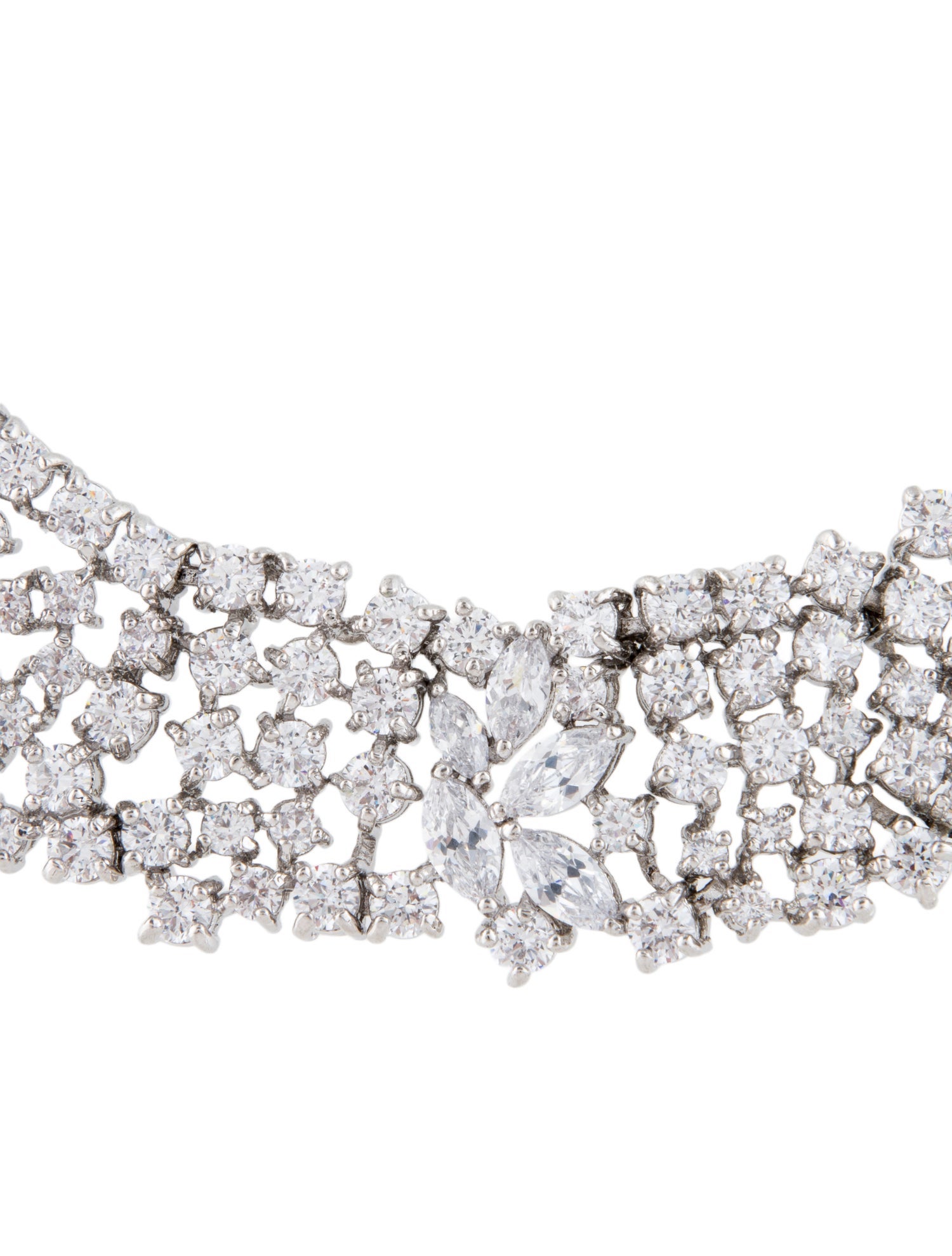 CZ by Kenneth Jay Lane Cubic Zirconia Collar Necklace