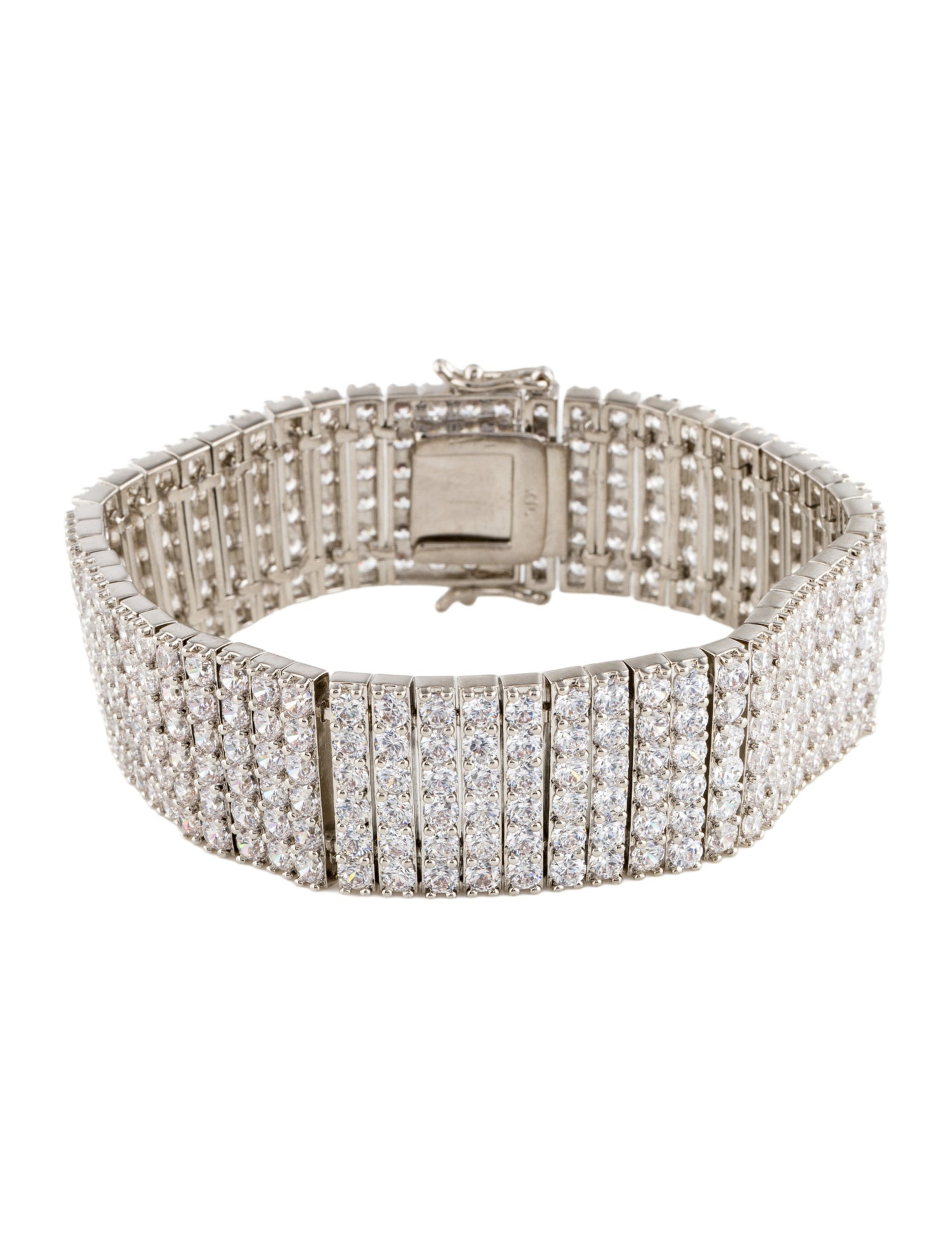Cubic Zirconia Pave Multi Row Bracelet