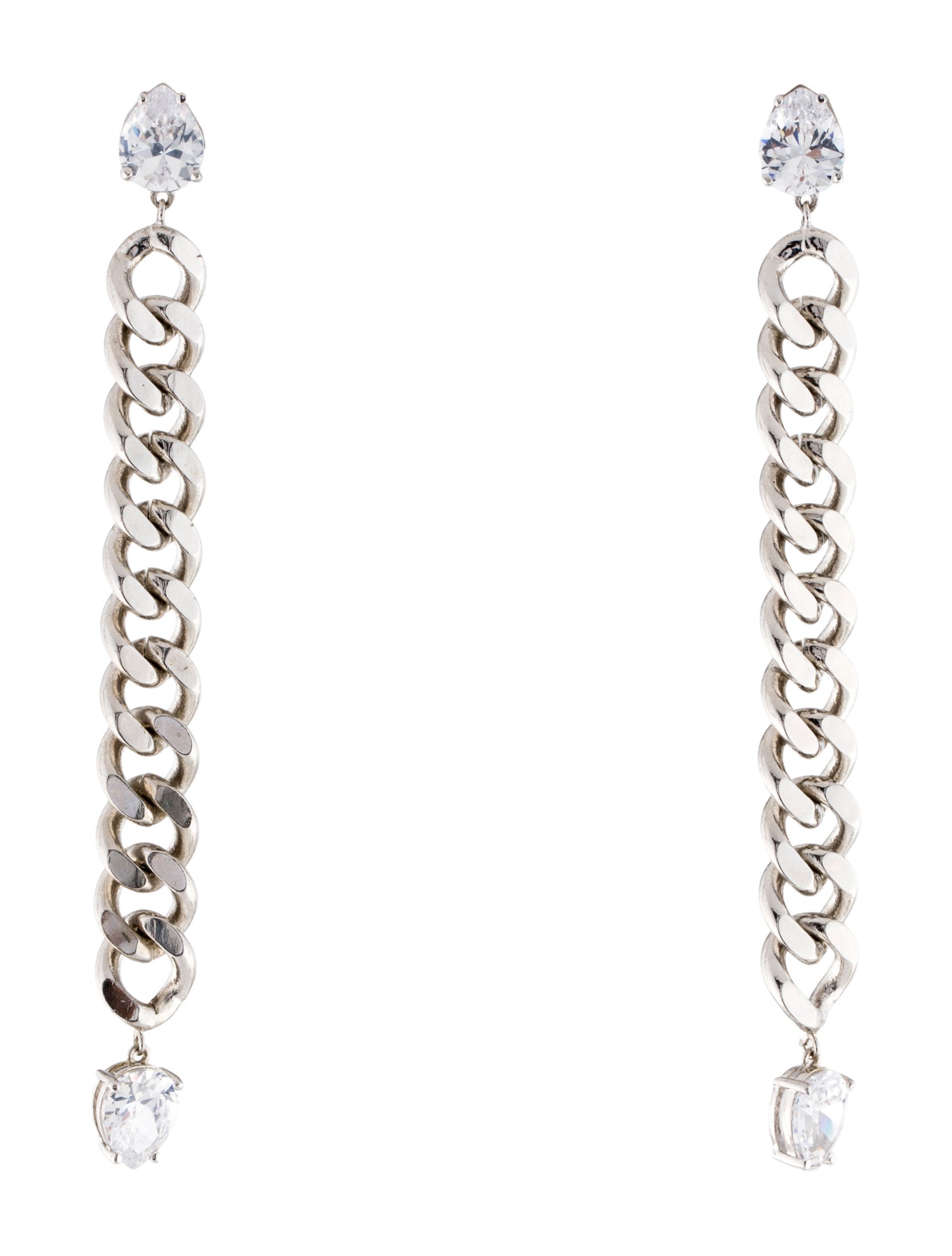 CZ by Kenneth Jay Lane Cubic Zirconia Chain Dangle Earrings