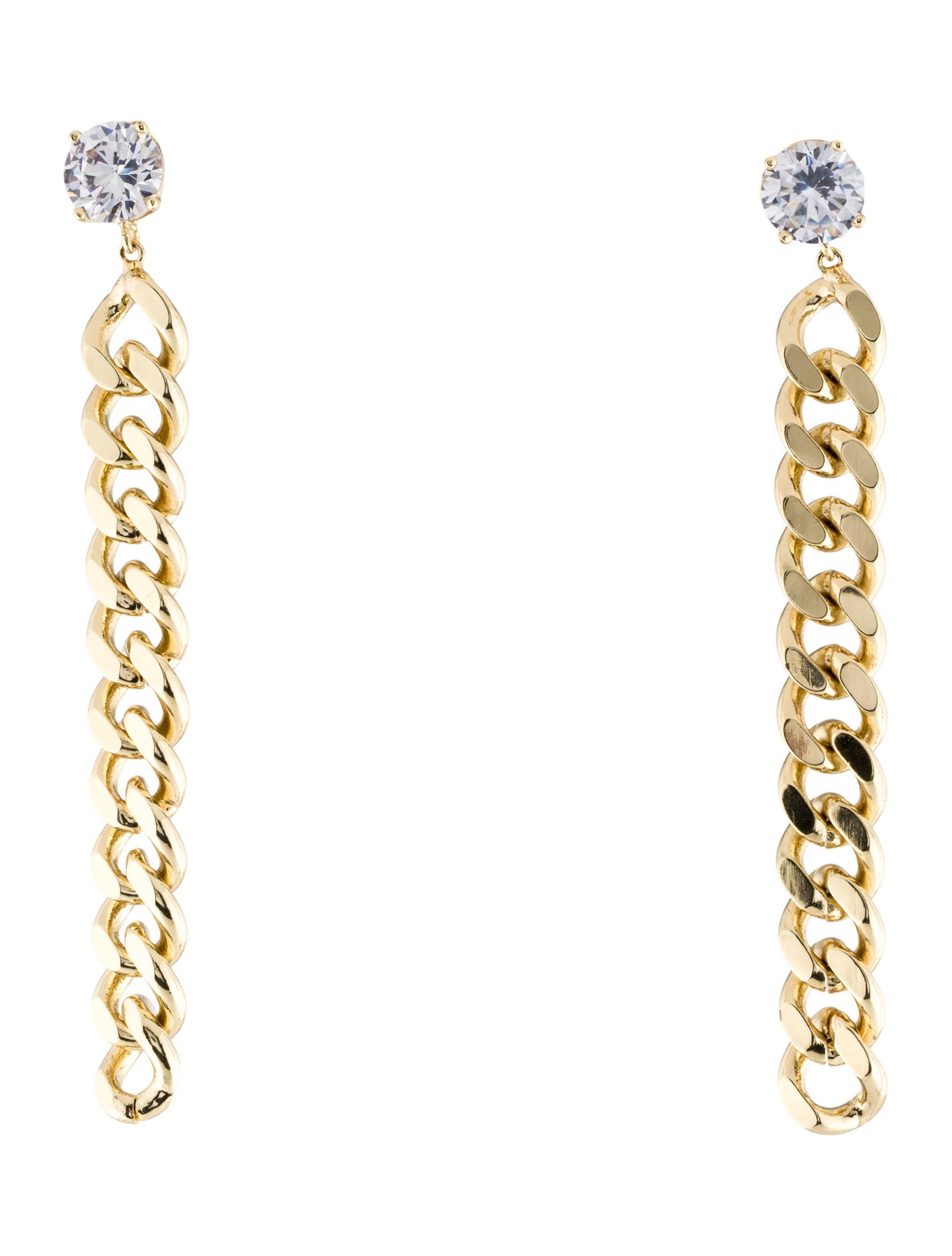 CZ by Kenneth Jay Lane Cubic Zirconia Chain Dangle Earrings