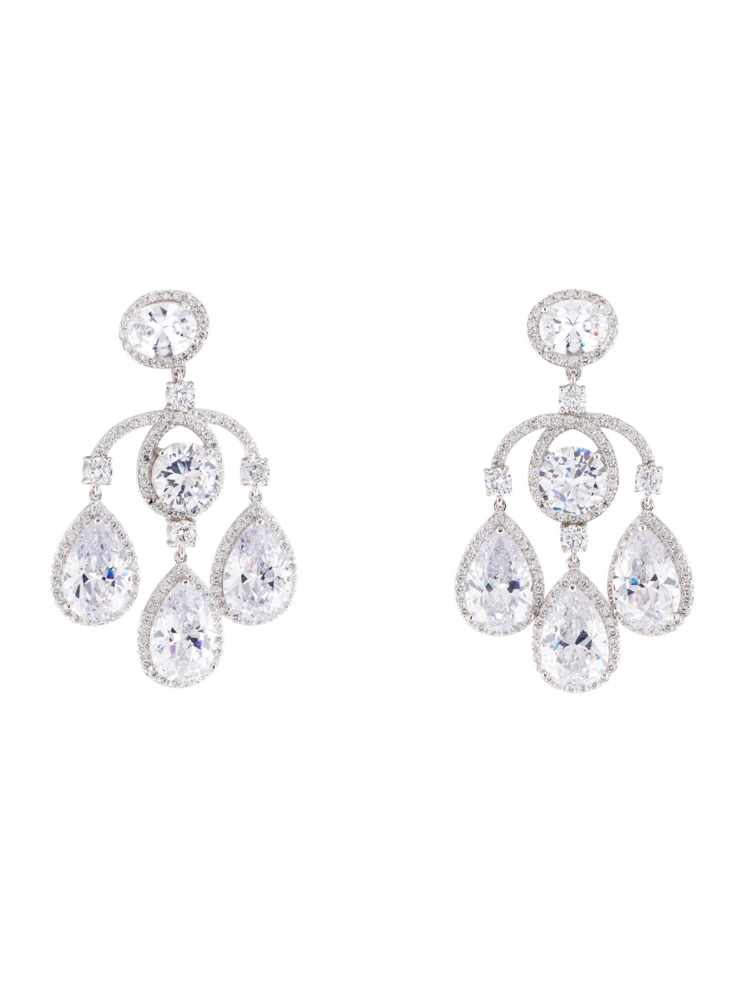 CZ by Kenneth Jay Lane Cubic Zirconia Chandelier Earrings