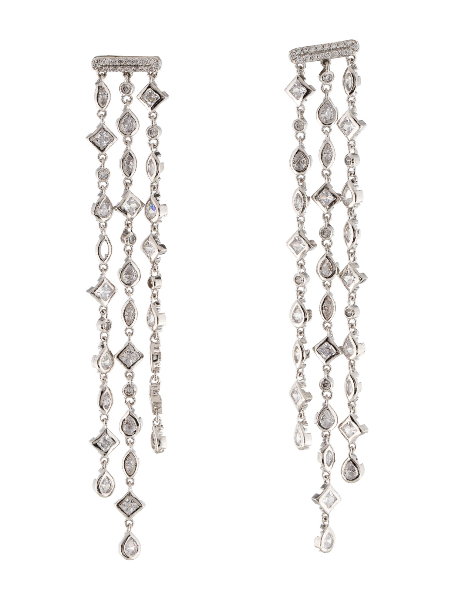 CZ by Kenneth Jay Lane Cubic Zirconia Chandelier Drop Earrings