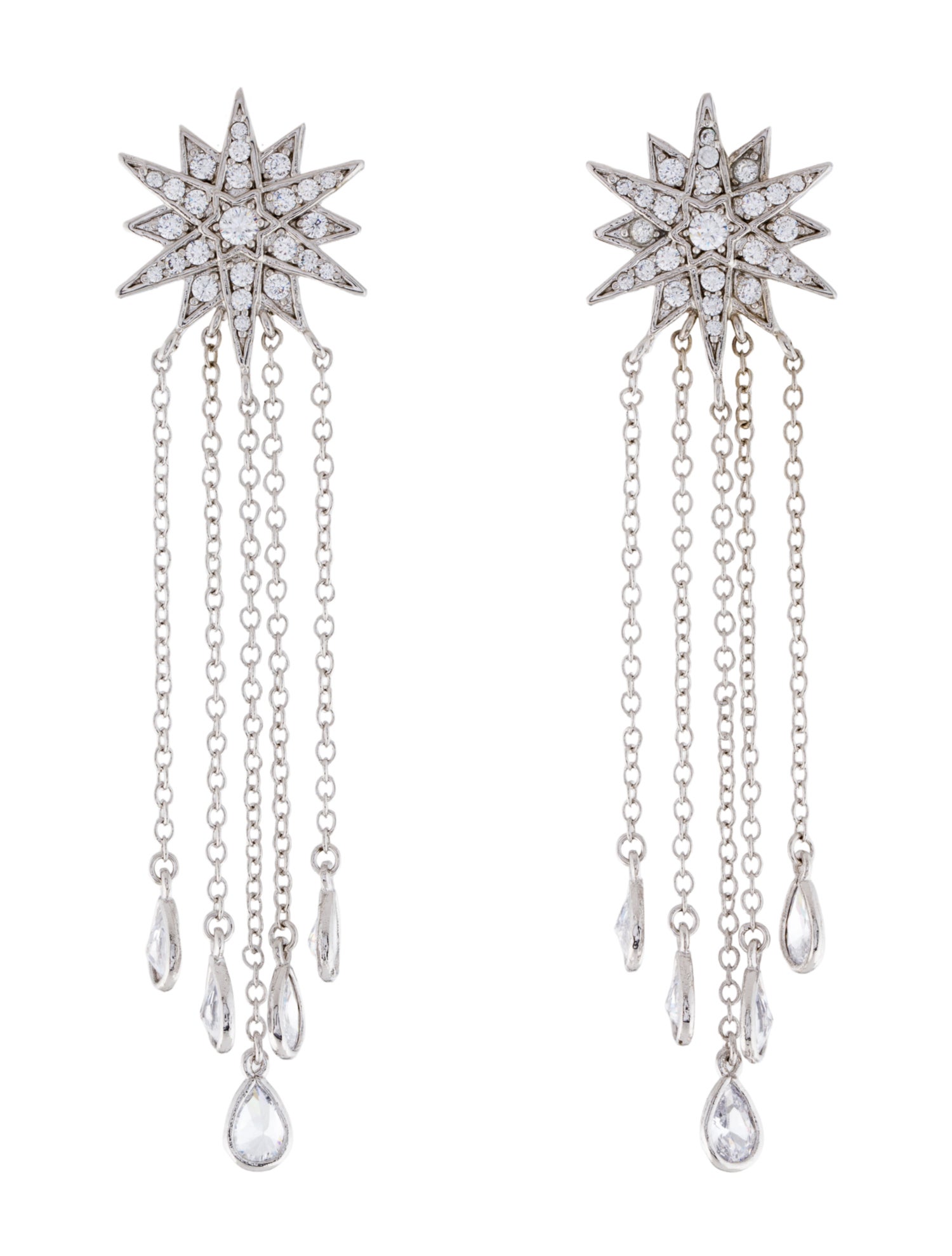 CZ by Kenneth Jay Lane Cubic Zirconia Star Drop Earrings