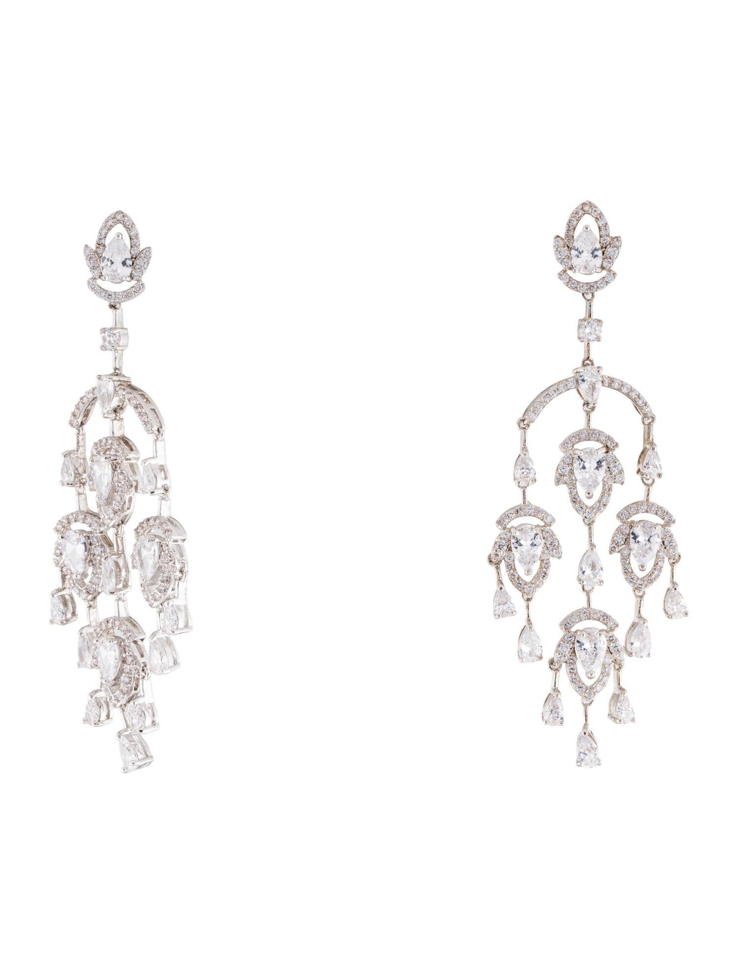 CZ by Kenneth Jay Lane Cubic Zirconia Chandelier Earrings