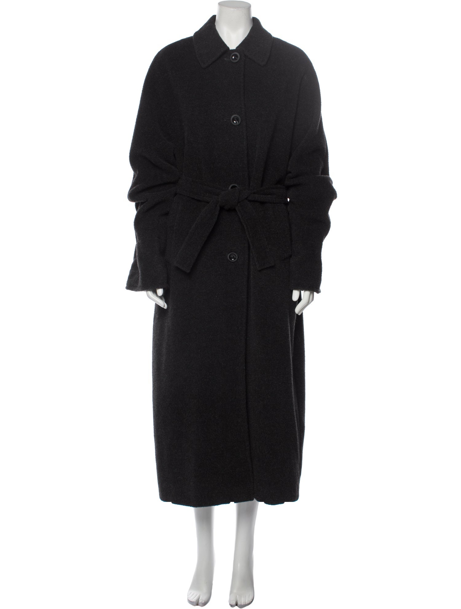 Cinzia Rocca Baby Alpaca Trench Coat - Black Coats, Clothing - CZR22939 ...