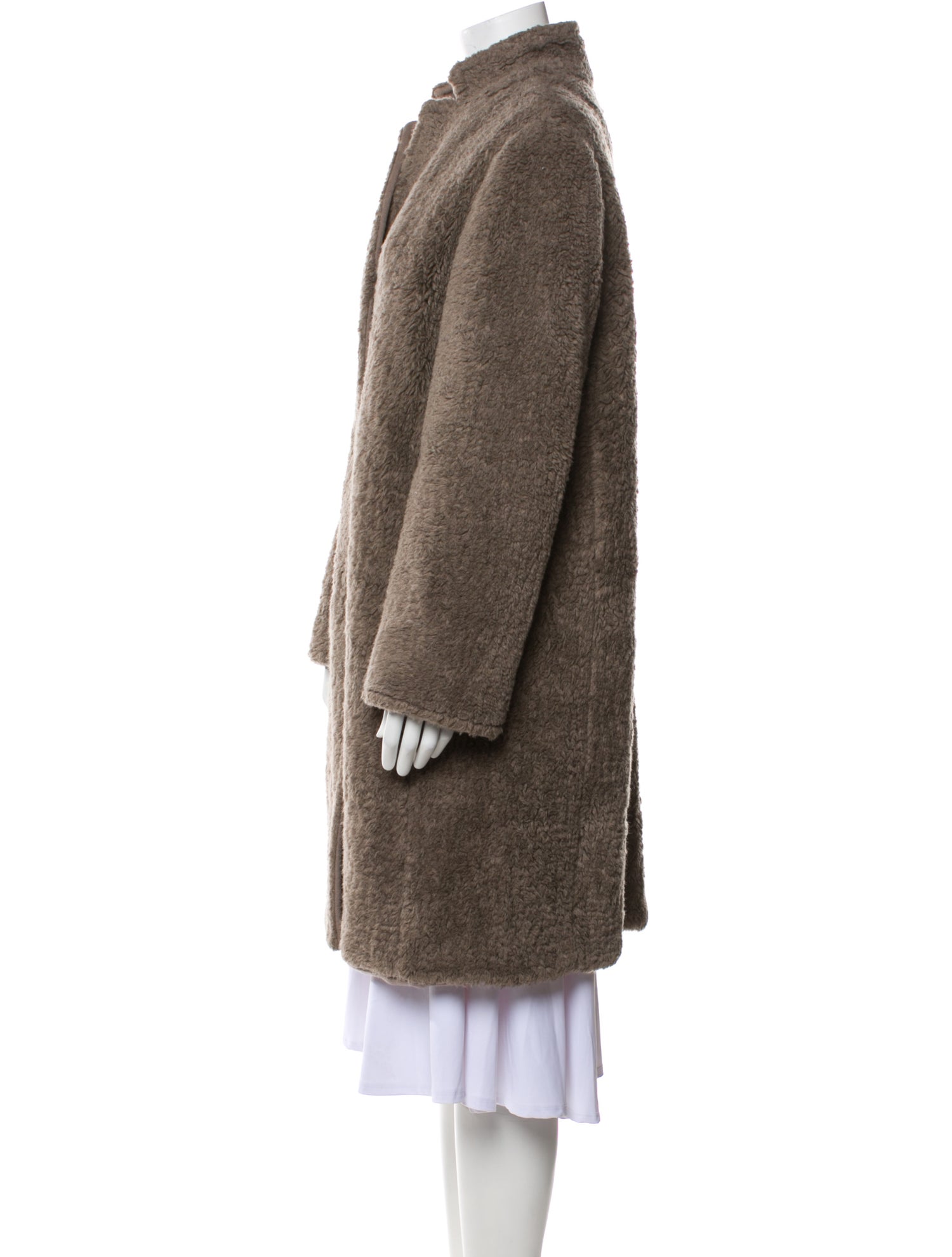 Cinzia Rocca Virgin Wool Faux Fur Coat