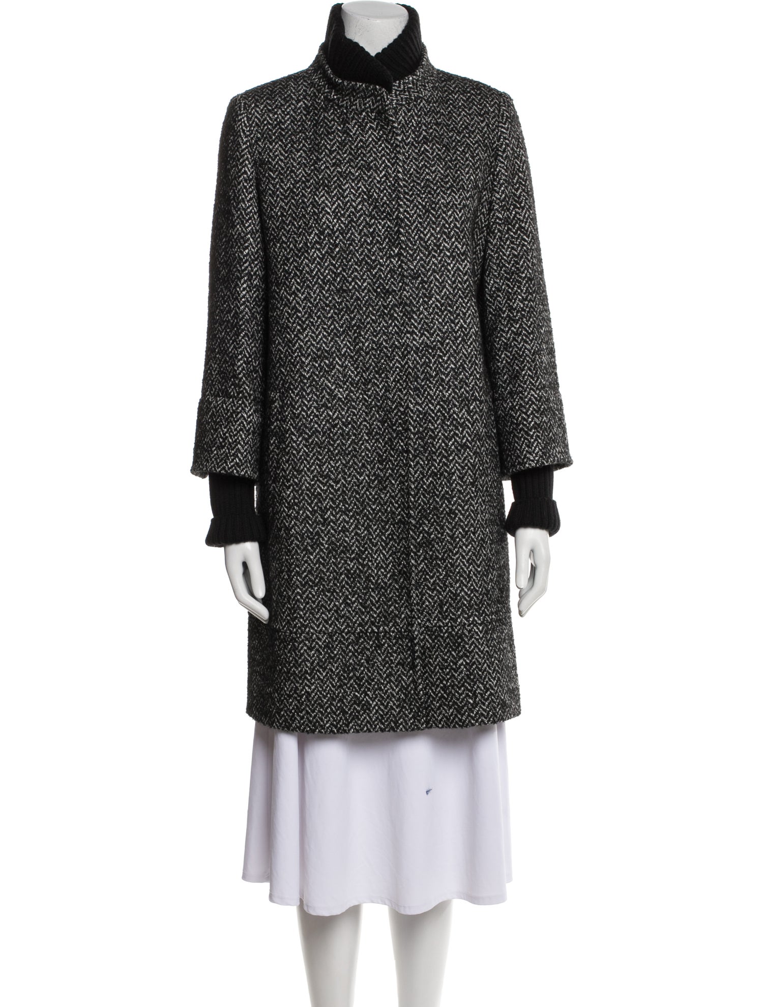 Cinzia Rocca Virgin Wool Tweed Pattern Coat