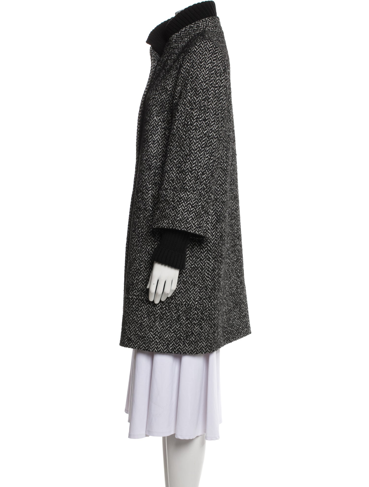 Cinzia Rocca Virgin Wool Tweed Pattern Coat