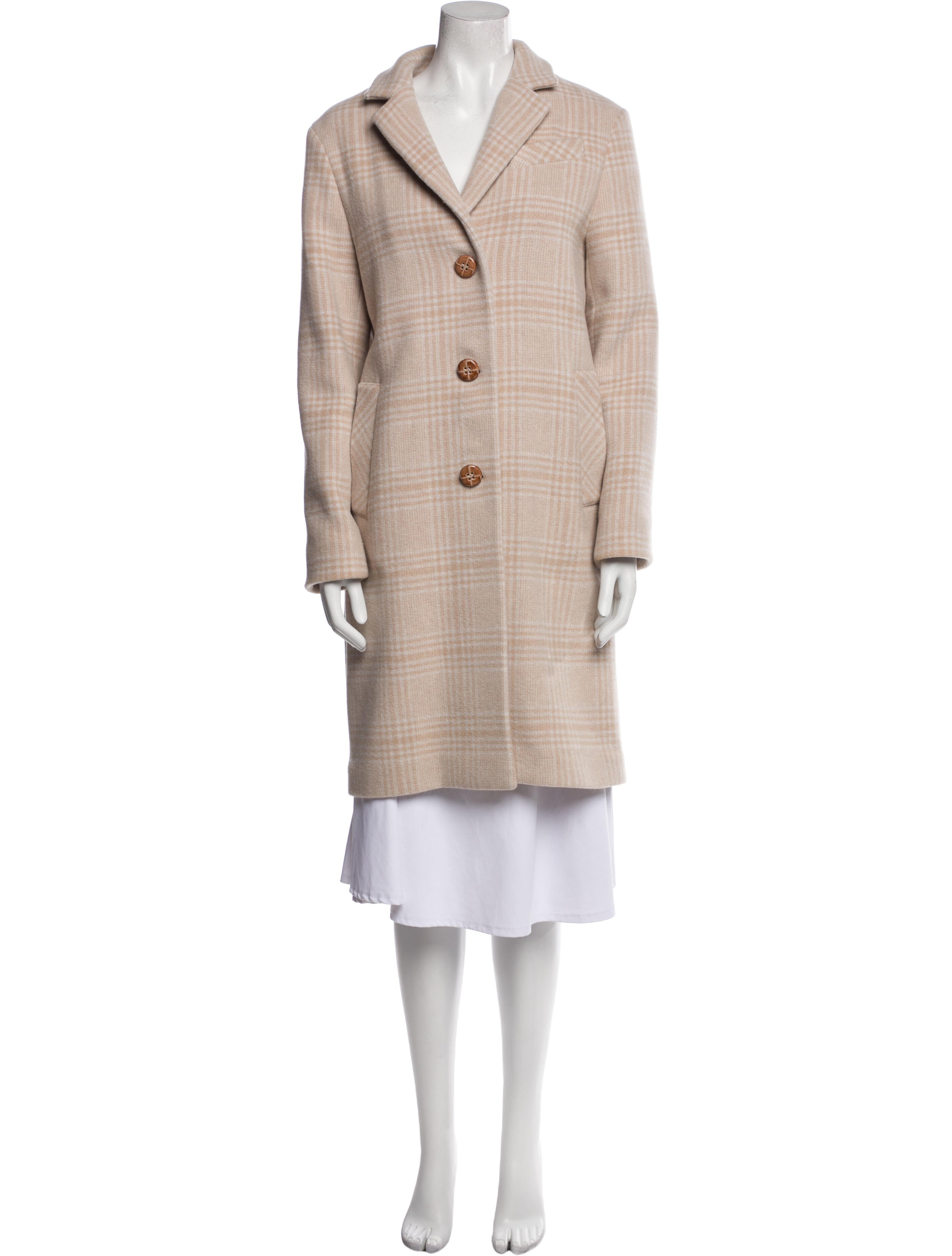 Cinzia Rocca Wool Plaid Print Peacoat