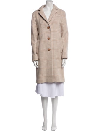 Cinzia Rocca Wool Plaid Print Peacoat